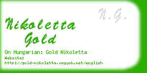 nikoletta gold business card